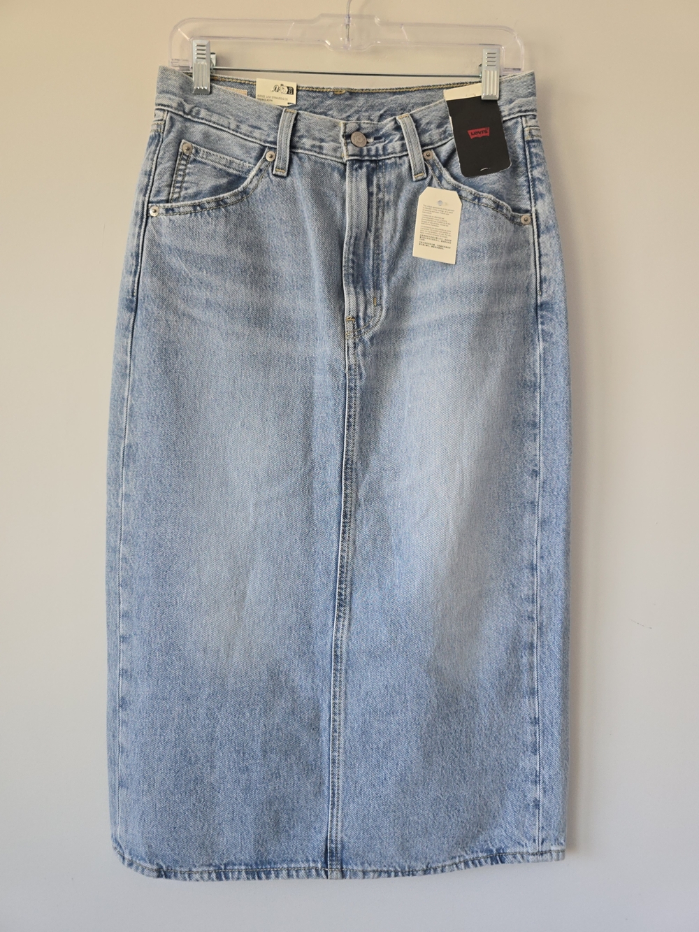 Levi's Midi High Rise Denim Skirt Women 28 Light Wash NWT